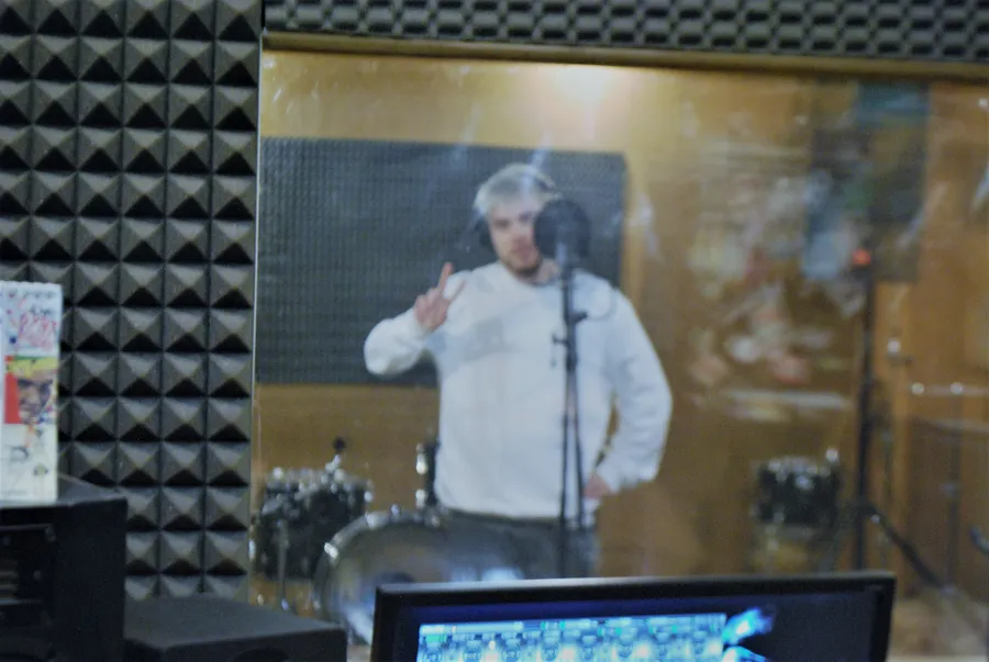 Recording vocals for “Bitches Everywhere”