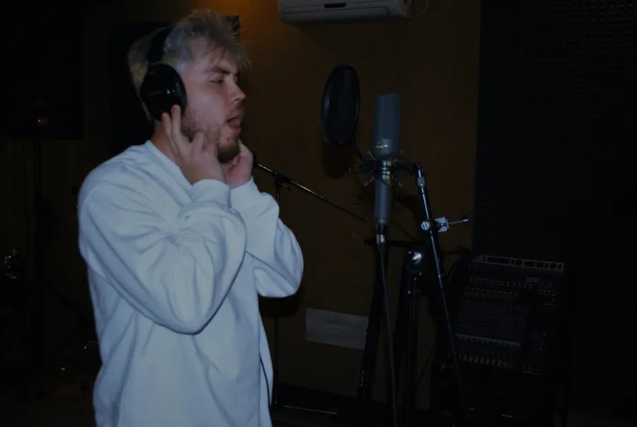 Recording vocals for “Bitches Everywhere”